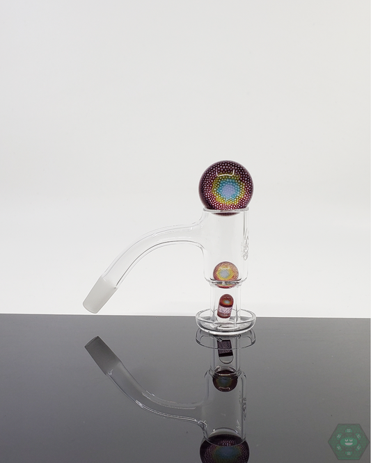 Dosa Glass Slurper Set - Artisanal Terp Marble & Pearl Set for Quartz Nails