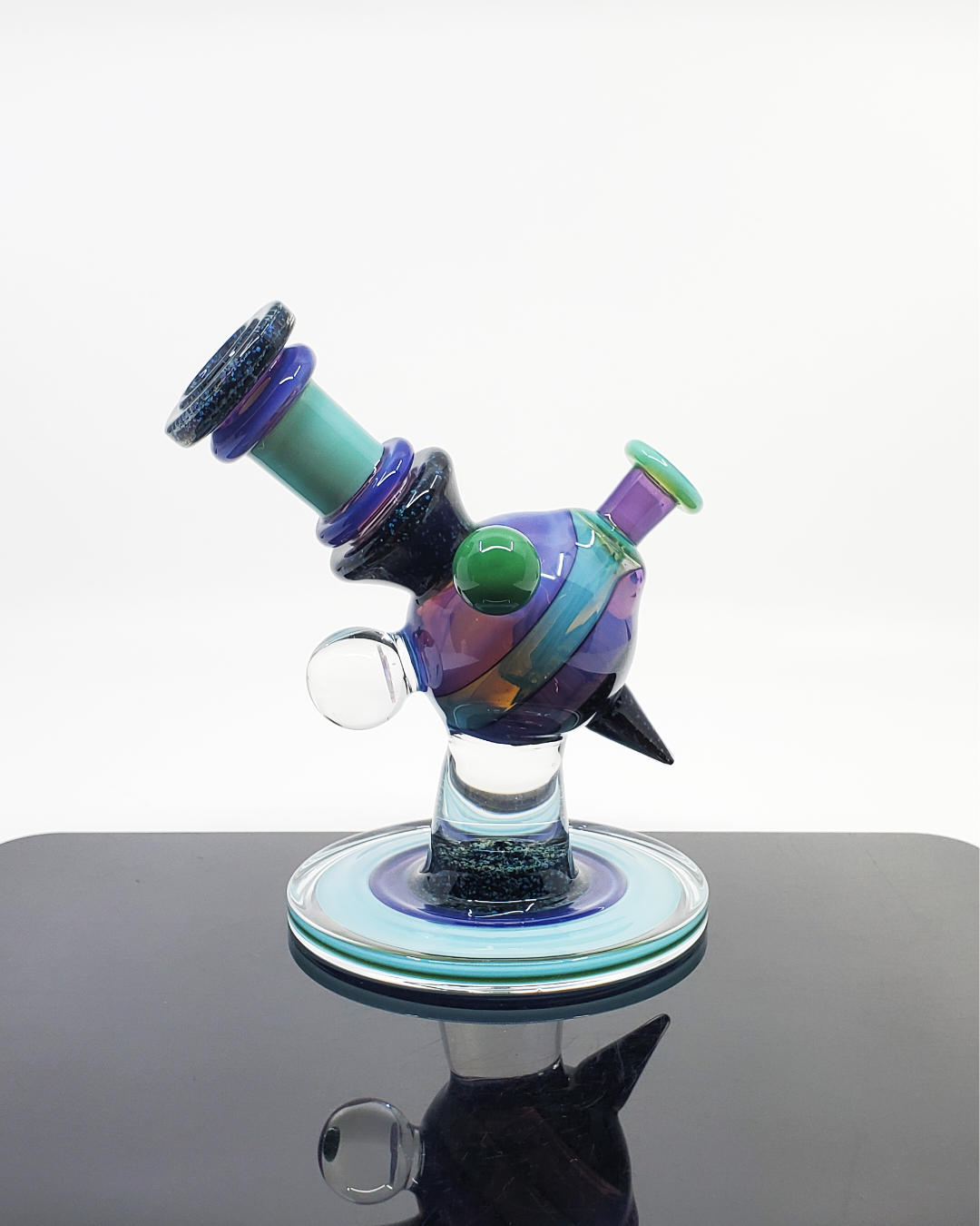 Cajun Glass Two-Tone Crushed Opal Heliosphere – Limited Edition 14mm Heady Glass Rig