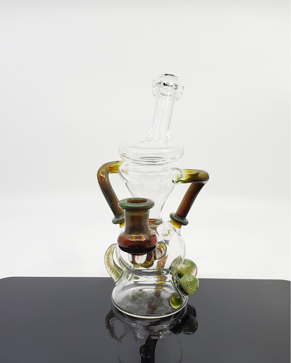 "Zaks Glass Half Color Klein Recycler – Bold Color Accents & Precision Percs