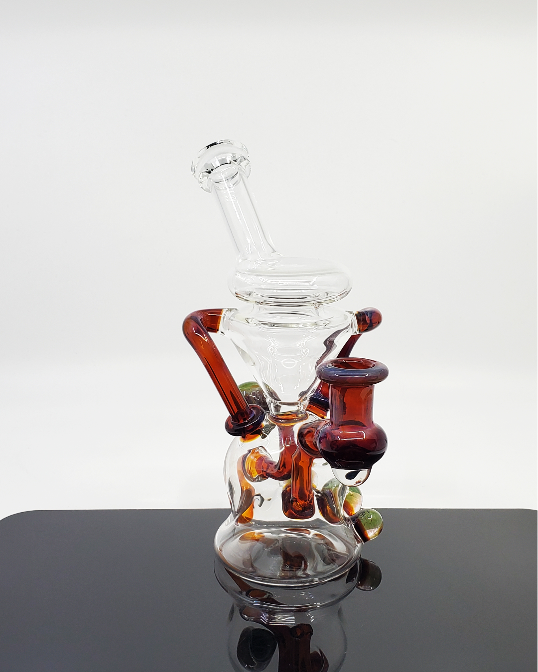 "Zaks Glass Half Color Klein Recycler – Bold Color Accents & Precision Percs