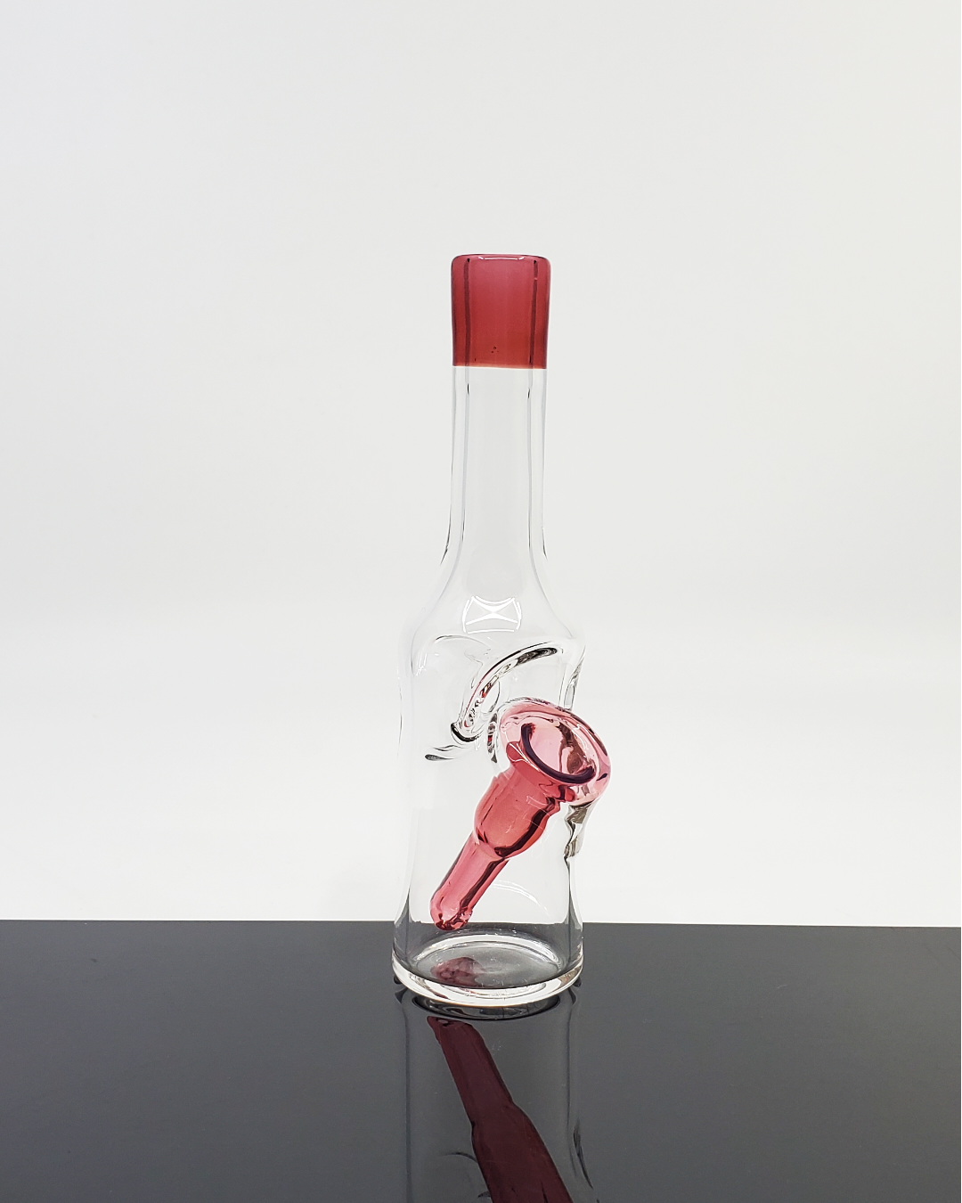 Bro D Glass Mini Bottle with Color Accents – Compact Glass Rig