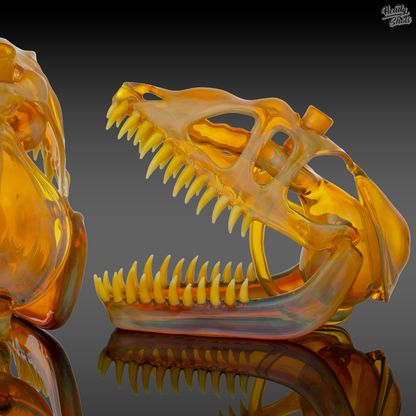 Buck Glass - NS Yellow Allosaurus Skull