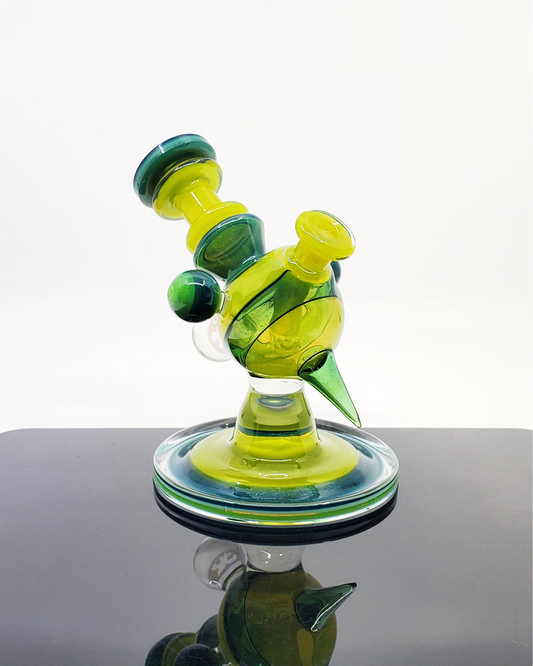 Cajun Glass Two-Tone Heliosphere – Heady Glass Dab Rig with Modern Two-Tone Finish