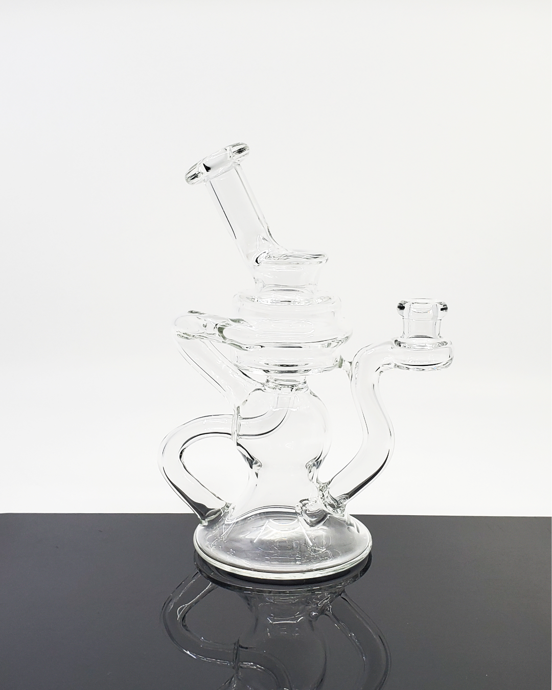 Space Cricket Glass - Clear 6.5-Inch Kickback Recycler with 2-Hole Perc