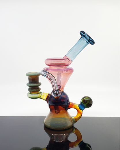 Zaks Glass Multi-Section Klein Recycler – Intricate Design with Dual Uptake