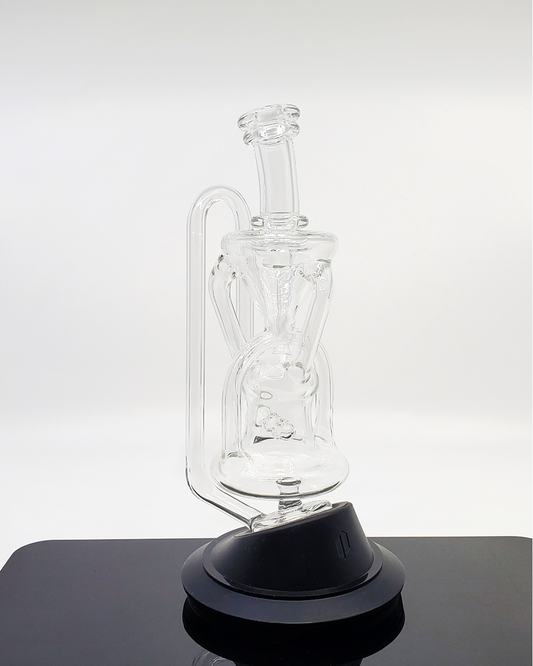 Logi Glass Art Recycler 3x2 Puffco Attachments - 8" Triple Uptake Water Pipe Accessory