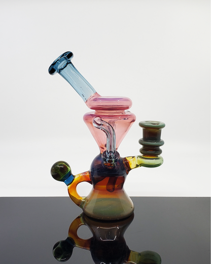 Zaks Glass Multi-Section Klein Recycler – Intricate Design with Dual Uptake