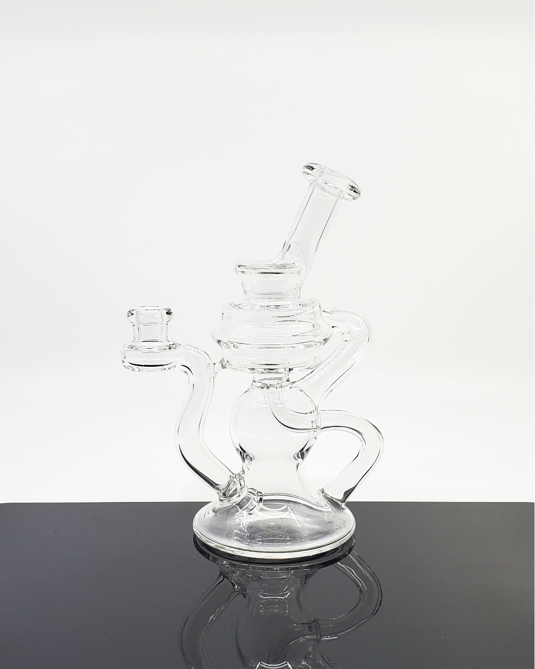 Space Cricket Glass - Clear 6.5-Inch Kickback Recycler with 2-Hole Perc