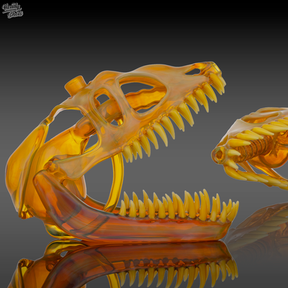 Buck Glass - NS Yellow Allosaurus Skull