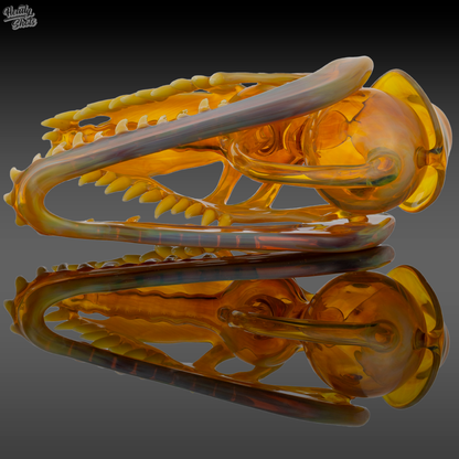 Buck Glass - NS Yellow Allosaurus Skull