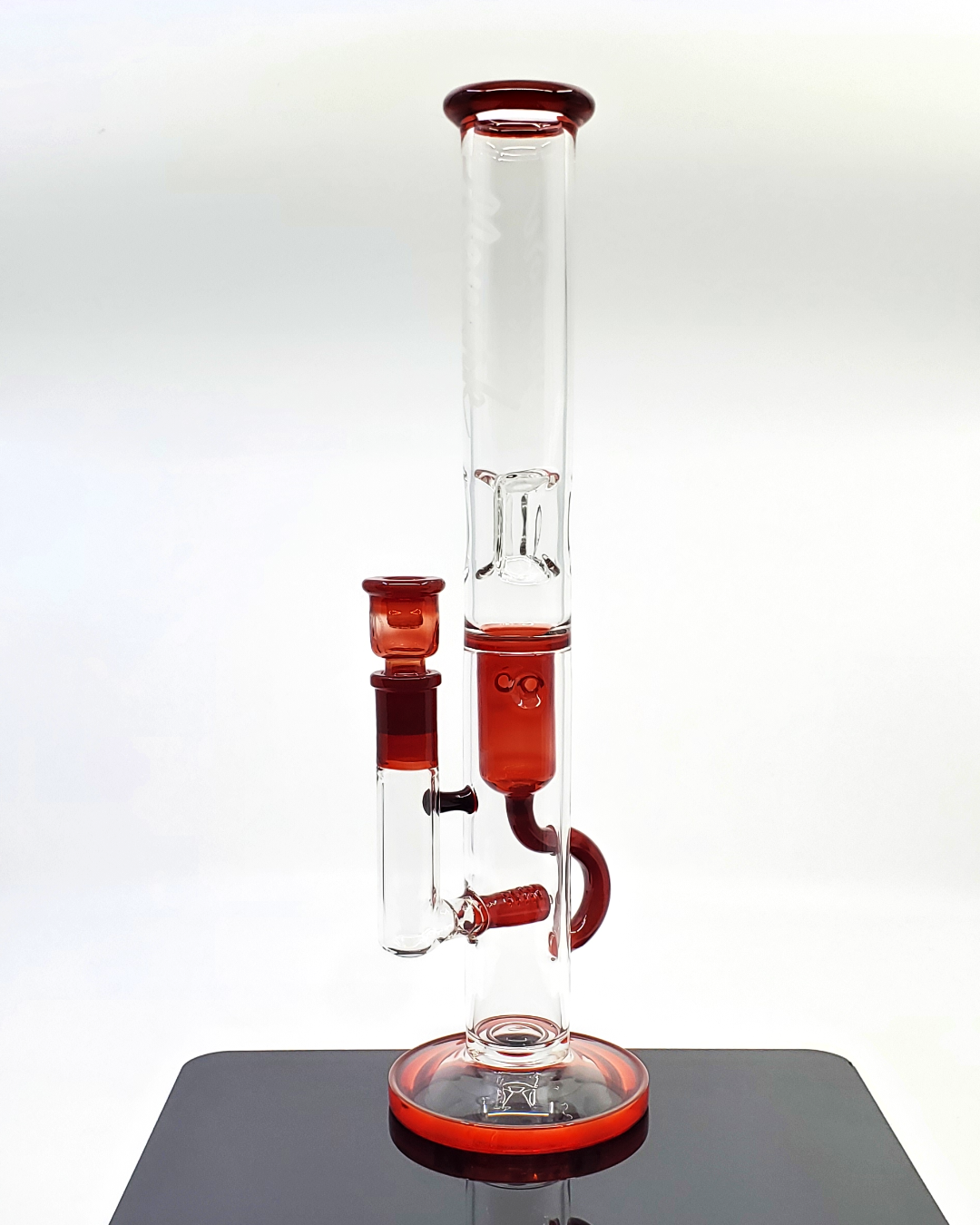 Monark Glass 50mm Stemline Recycler | Efficient Filtration in Red