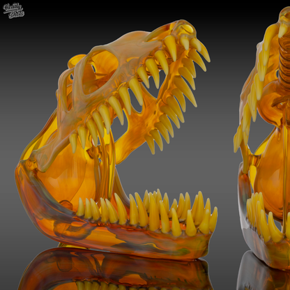 Buck Glass - NS Yellow Allosaurus Skull