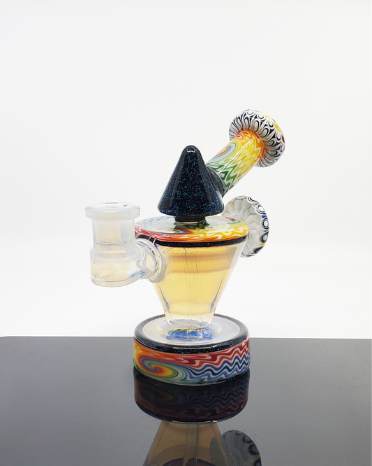 RL Dots Rainbow Talus – 10mm Dab Rig with Multi-Color Dot Detailing