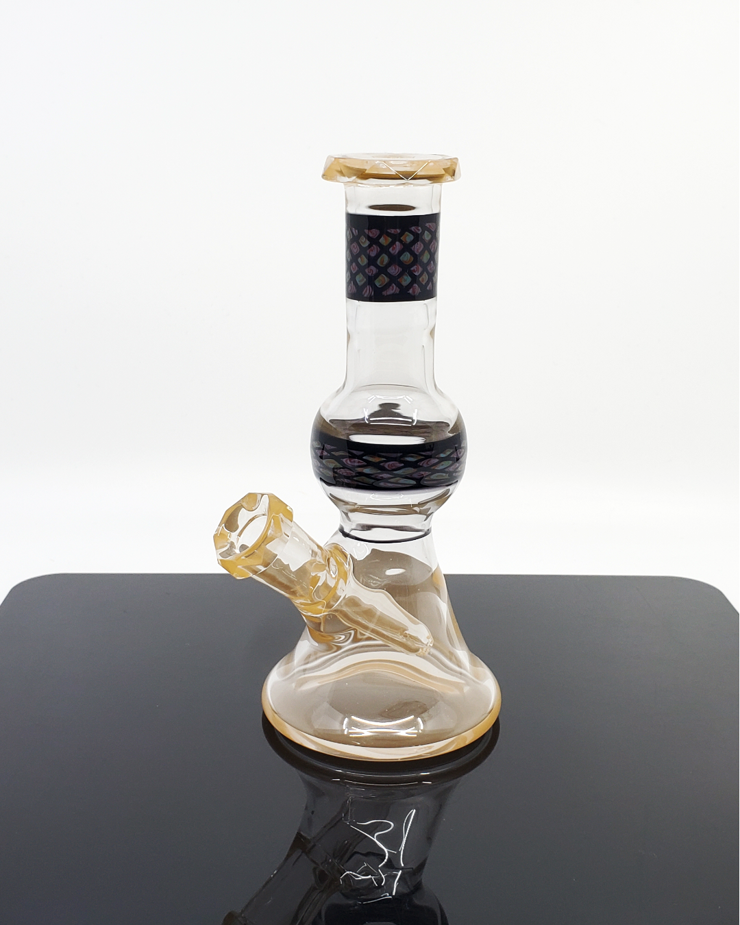 Shipley Glass Peach Faceted Jammer – Handcrafted 10mm Peach Dab Rig