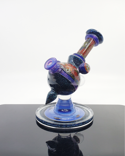 Cajun Glass Chip Stack Heliosphere – Artisanal 14mm Dab Rig with Layered Glass Detail