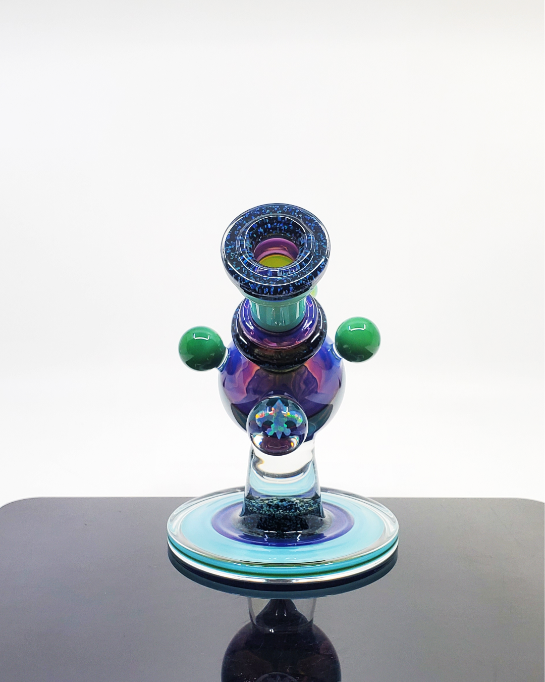 Cajun Glass Two-Tone Crushed Opal Heliosphere – Limited Edition 14mm Heady Glass Rig