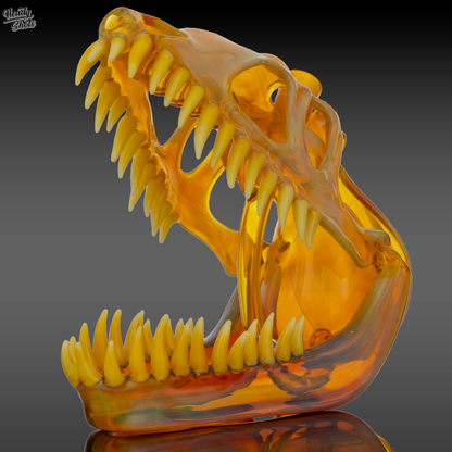 Buck Glass - NS Yellow Allosaurus Skull