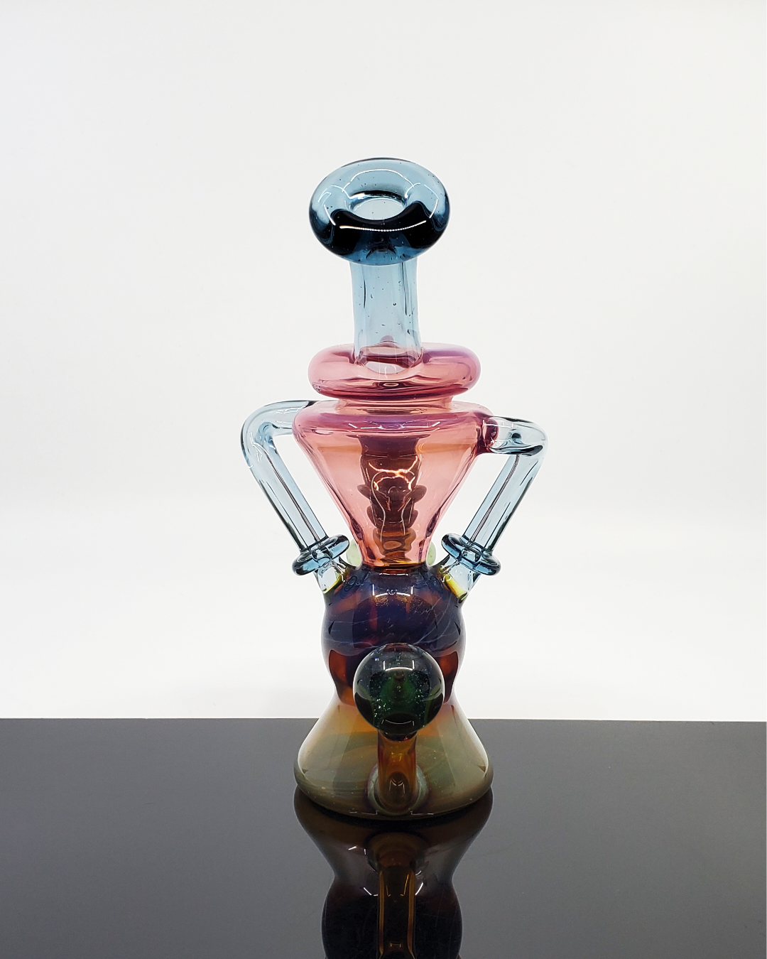 Zaks Glass Multi-Section Klein Recycler – Intricate Design with Dual Uptake