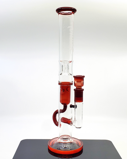 Monark Glass 50mm Stemline Recycler | Efficient Filtration in Red