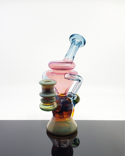 Zaks Glass Multi-Section Klein Recycler – Intricate Design with Dual Uptake