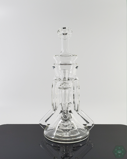 Cerio Glass Clear Recycler V3 #5 with 4-Hole Perc and Dual Uptake for Smooth Filtered Hits