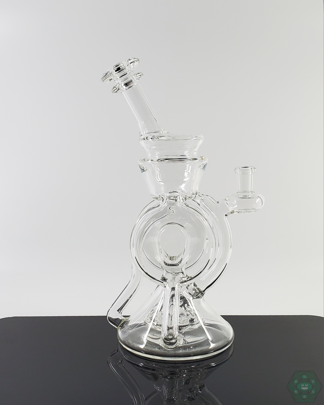 Cerio Glass Clear Recycler V3 #5 with Dual Uptake, 10mm Female Joint, and Precision Engineering