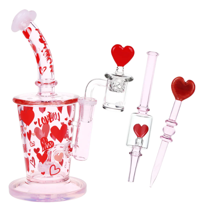 Pulsar - Valentine's Love Hearts Glass Dab Rig Kit