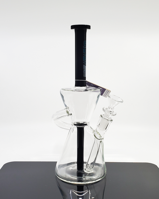 Grav Labs Black Accent Hour Glass | Elegant Water Pipe