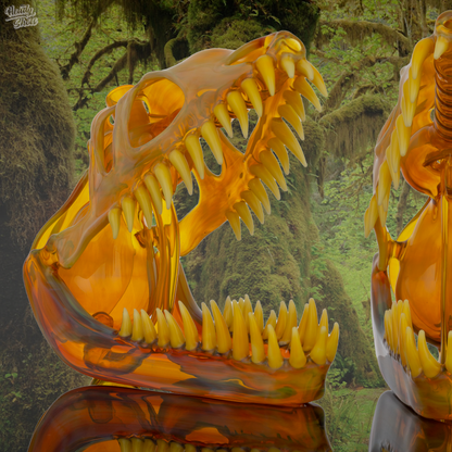 Buck Glass - NS Yellow Allosaurus Skull