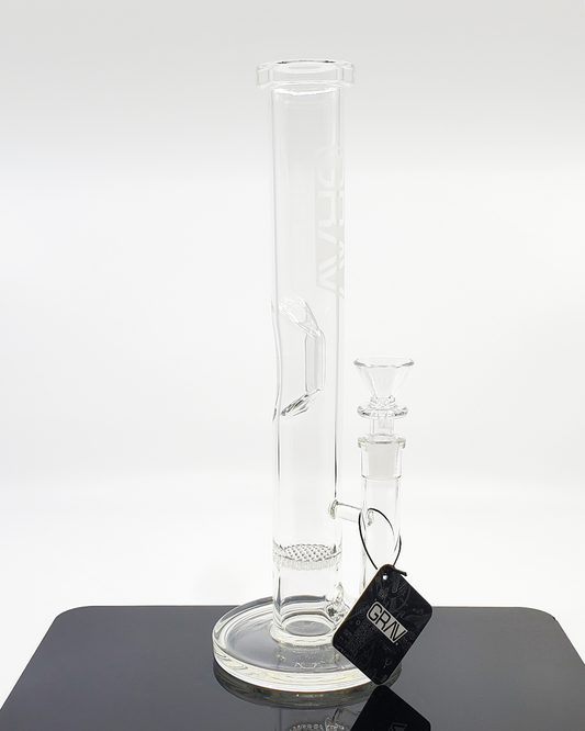 GRAV Labs 12" Medium Straight Tube with Honeycomb Perc and Ice Catch