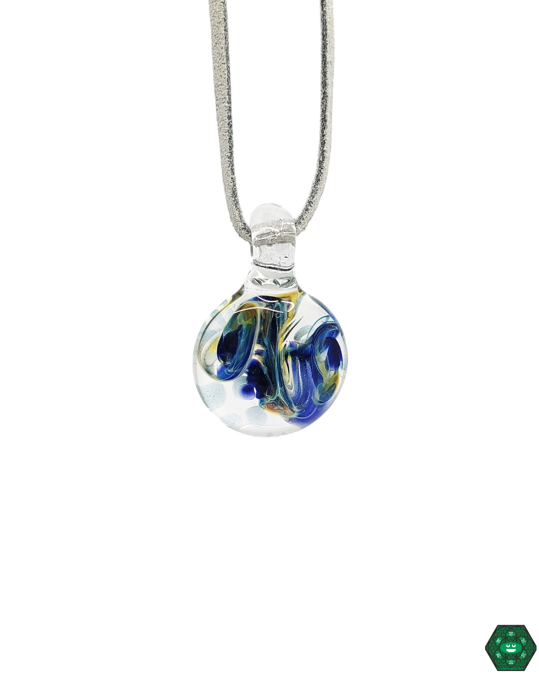 Bubbling Up (Round) - Fused Glass Pendant Necklace