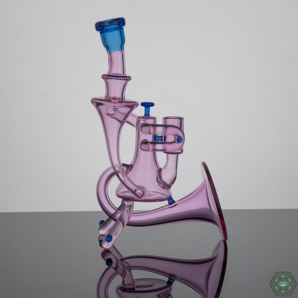 "Etai Glass Rigstrument - Premium 14MM Dab Rig with 3-Hole Gil Perc and Rozay/Blue Dream Accents