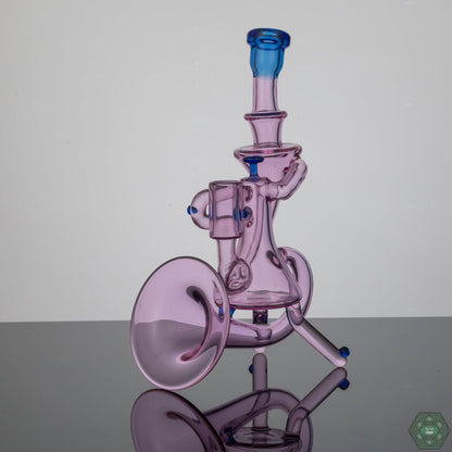 "Etai Glass Rigstrument - Premium 14MM Dab Rig with 3-Hole Gil Perc and Rozay/Blue Dream Accents