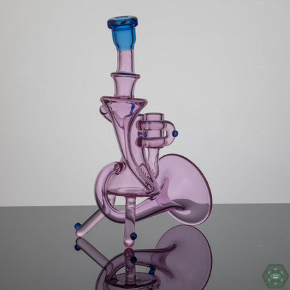 "Etai Glass Rigstrument - Premium 14MM Dab Rig with 3-Hole Gil Perc and Rozay/Blue Dream Accents