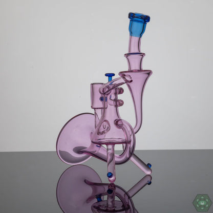 "Etai Glass Rigstrument - Premium 14MM Dab Rig with 3-Hole Gil Perc and Rozay/Blue Dream Accents