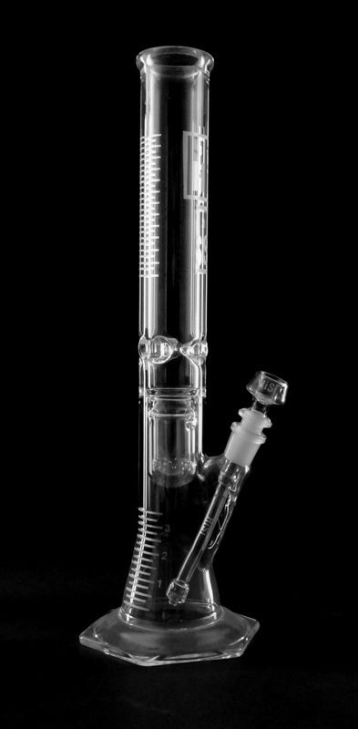 HiSi - 17" Double U Perc Straight Tube - HiSi Glass - HG