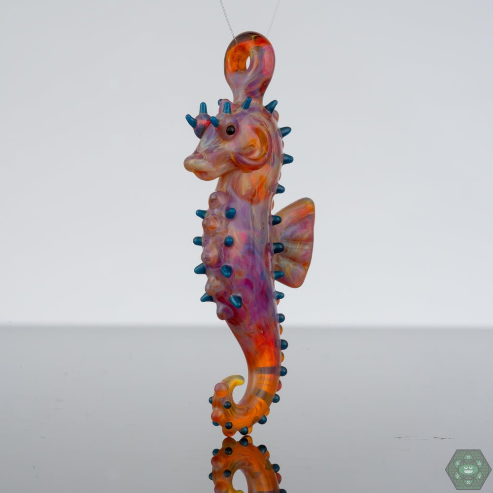 Glass Seahorse Pendants, handmade high quality in USA, Dichroic Glass Art Necklace