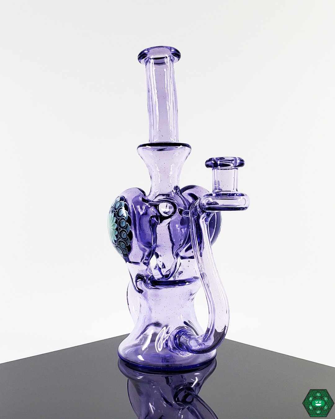 Olour Glass - Purple Rain Dotted Recycler - @Olour_glass - HG