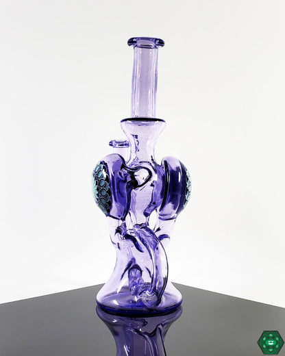 Olour Glass - Purple Rain Dotted Recycler - @Olour_glass - HG