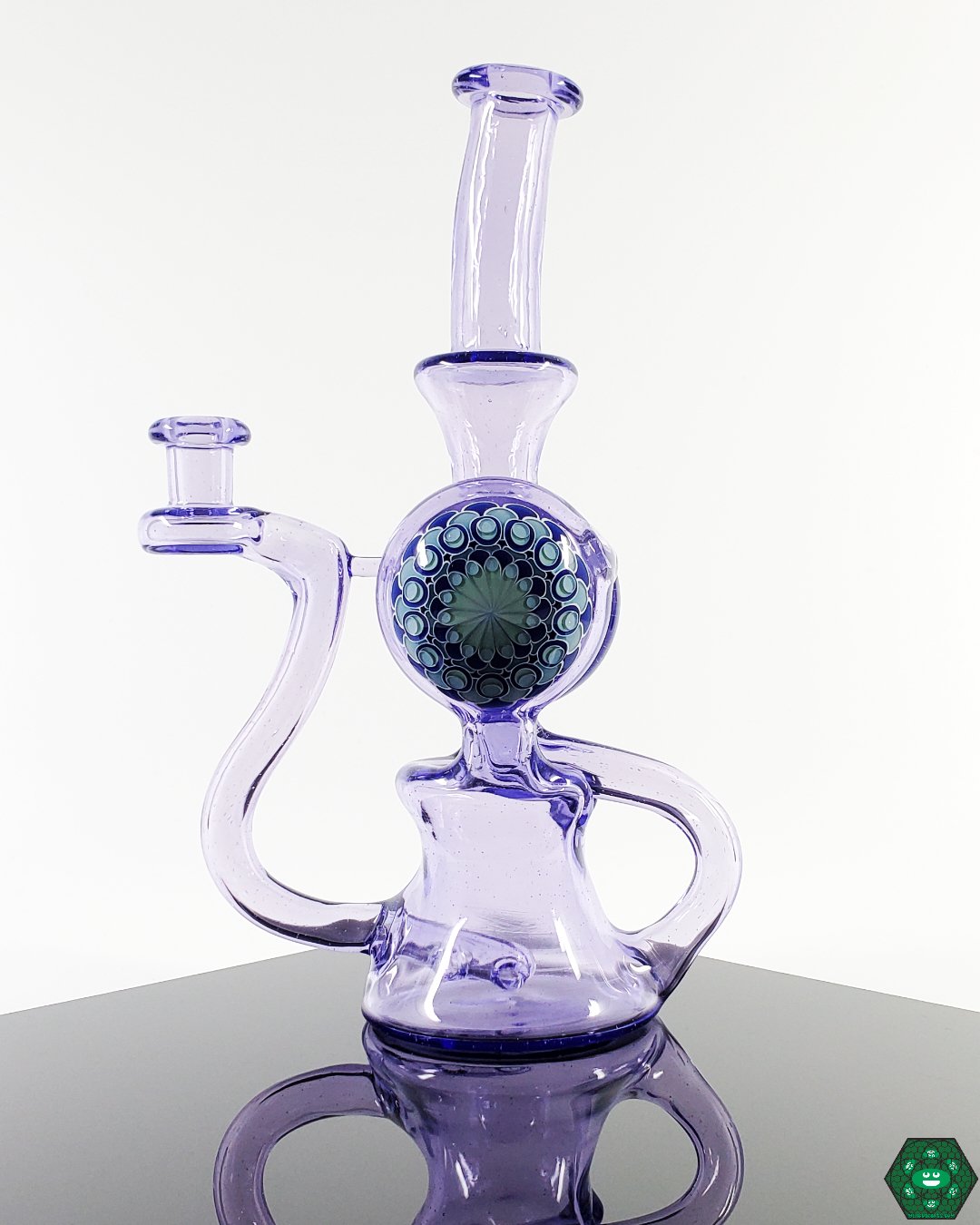 Olour Glass - Purple Rain Dotted Recycler - @Olour_glass - HG